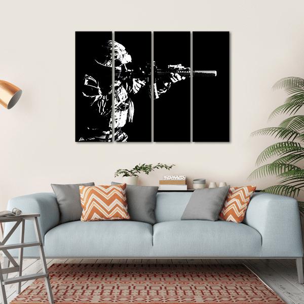 United States Special Force Person Canvas Wall Art-4 Horizontal-Gallery Wrap-34" x 24"-Tiaracle