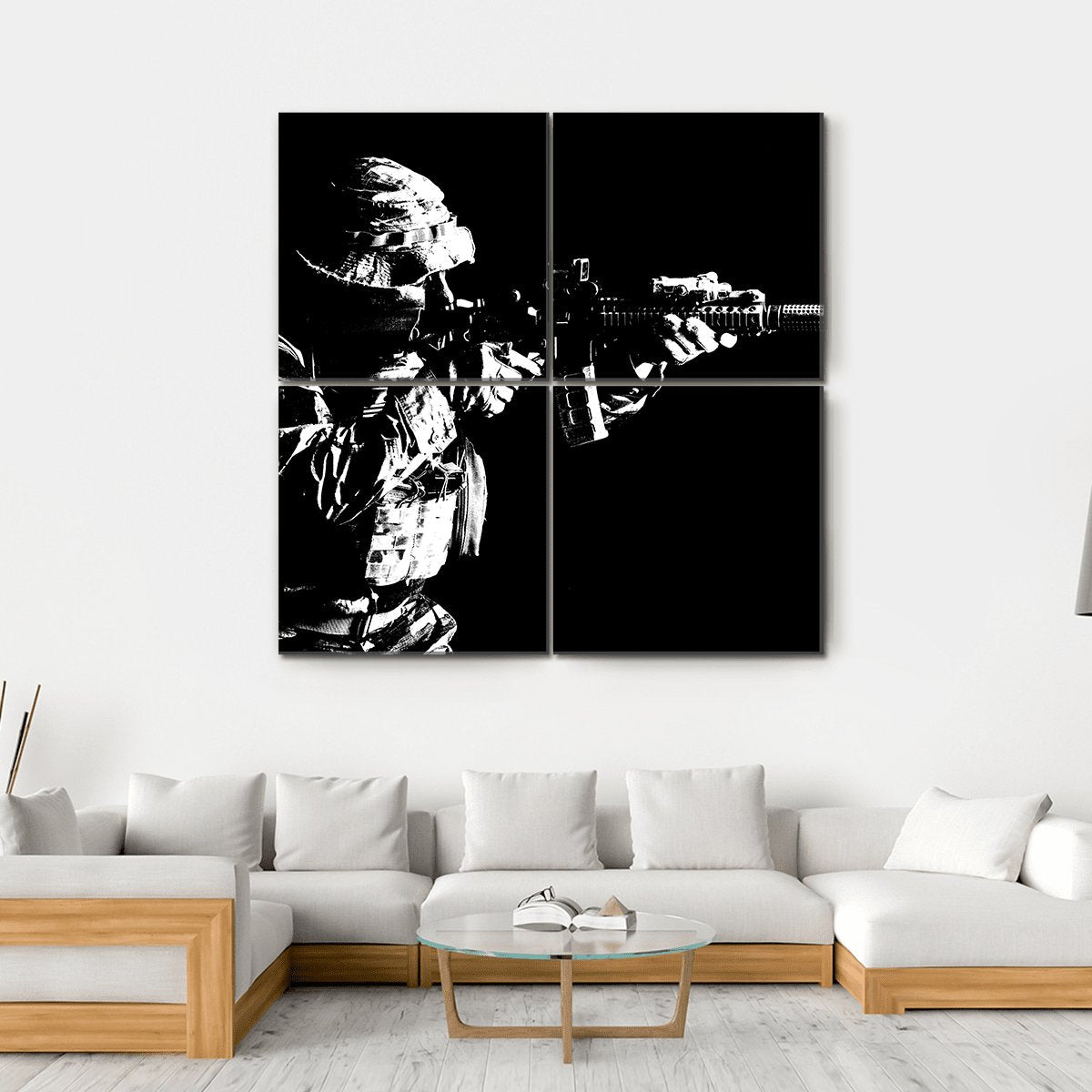 United States Special Force Person Canvas Wall Art-4 Square-Gallery Wrap-17" x 17"-Tiaracle