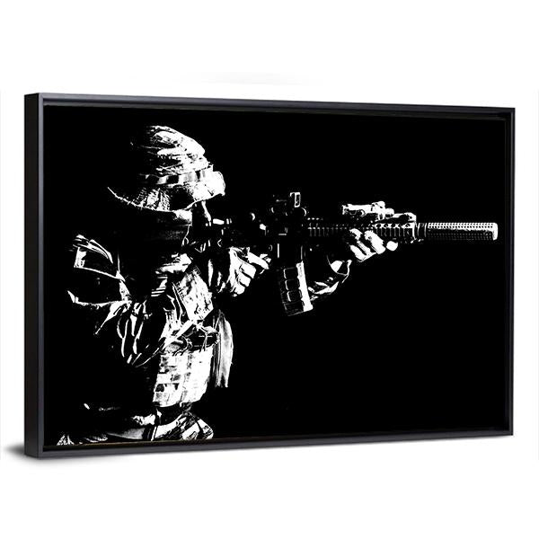 United States Special Force Person Canvas Wall Art-3 Horizontal-Gallery Wrap-25" x 16"-Tiaracle