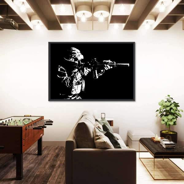 United States Special Force Person Canvas Wall Art-5 Horizontal-Gallery Wrap-22" x 12"-Tiaracle