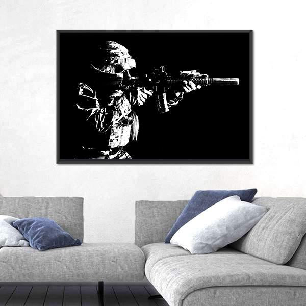 United States Special Force Person Canvas Wall Art-3 Horizontal-Gallery Wrap-25" x 16"-Tiaracle