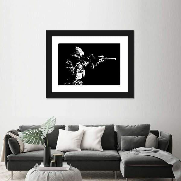 United States Special Force Person Canvas Wall Art-5 Horizontal-Gallery Wrap-22" x 12"-Tiaracle