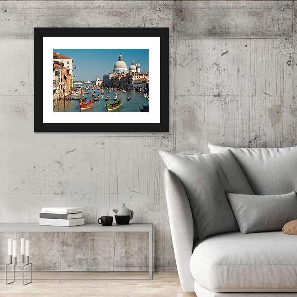 Venice Regata Storica Gondolas Canvas Wall Art-5 Horizontal-Gallery Wrap-22" x 12"-Tiaracle