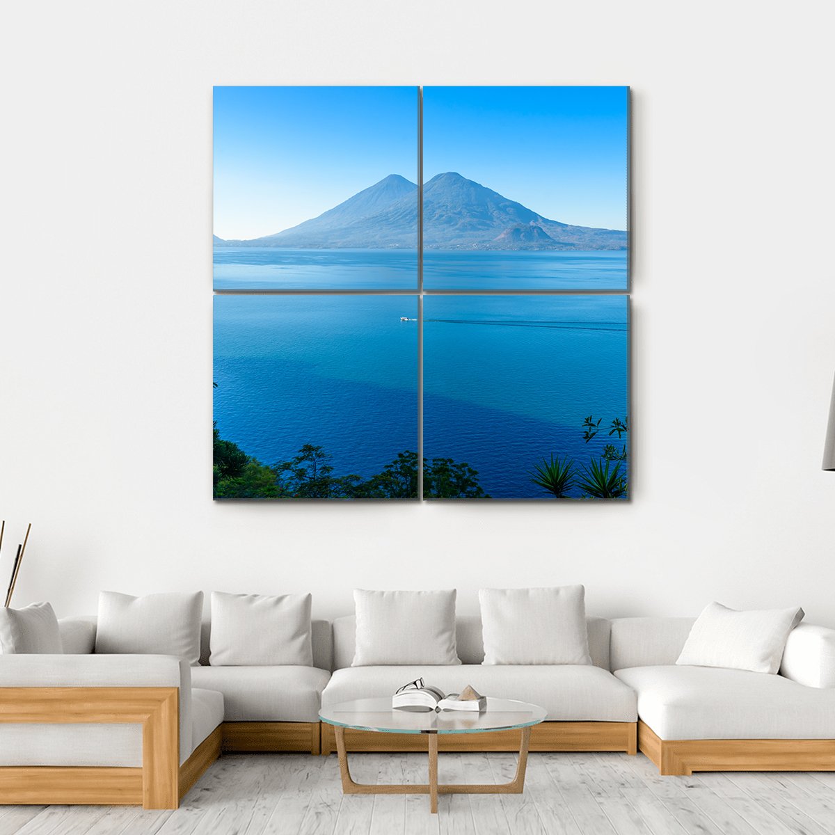 View From Lake Atitlan Canvas Wall Art-4 Square-Gallery Wrap-17" x 17"-Tiaracle
