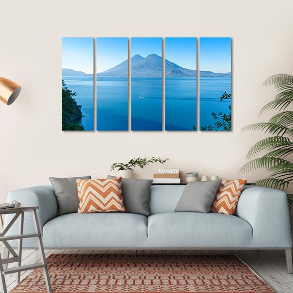 View From Lake Atitlan Canvas Wall Art-5 Horizontal-Gallery Wrap-22" x 12"-Tiaracle