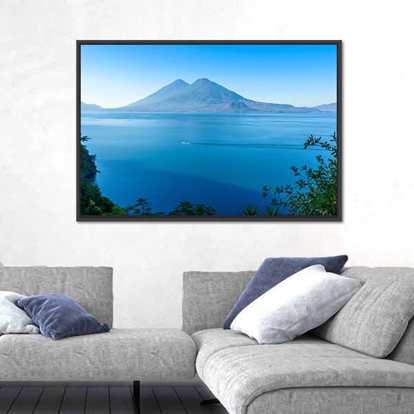 View From Lake Atitlan Canvas Wall Art-3 Horizontal-Gallery Wrap-25" x 16"-Tiaracle