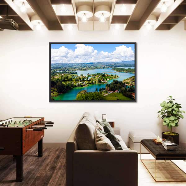 View From The Rock Of Guatape In Colombia Canvas Wall Art-5 Horizontal-Gallery Wrap-22" x 12"-Tiaracle