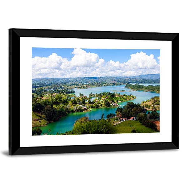 View From The Rock Of Guatape In Colombia Canvas Wall Art-5 Horizontal-Gallery Wrap-22" x 12"-Tiaracle