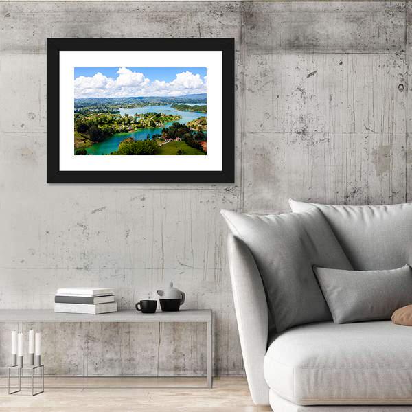 View From The Rock Of Guatape In Colombia Canvas Wall Art-5 Horizontal-Gallery Wrap-22" x 12"-Tiaracle