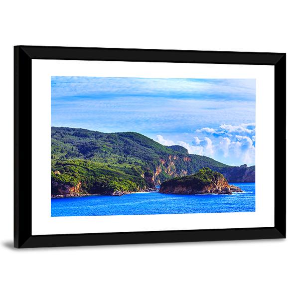 View Of Coastline Into Sea Bays Canvas Wall Art-3 Horizontal-Gallery Wrap-25" x 16"-Tiaracle