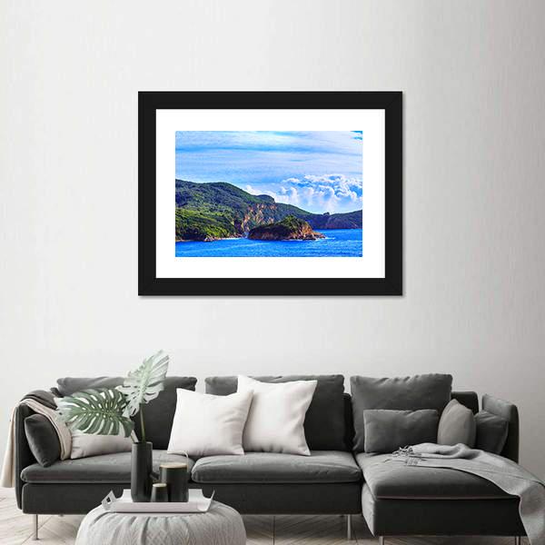 View Of Coastline Into Sea Bays Canvas Wall Art-3 Horizontal-Gallery Wrap-25" x 16"-Tiaracle