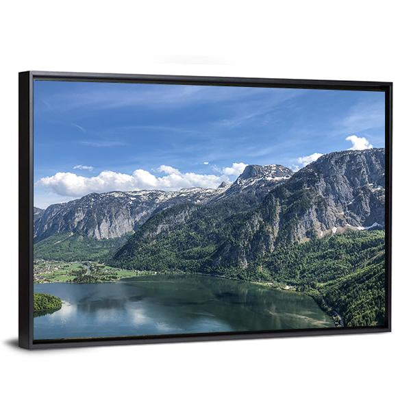 View Of Famous Hallstatt Lake Canvas Wall Art-3 Horizontal-Gallery Wrap-25" x 16"-Tiaracle
