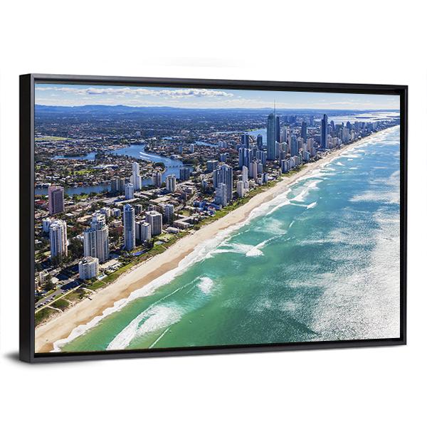 View Of Gold Coast In Queensland Canvas Wall Art-3 Horizontal-Gallery Wrap-25" x 16"-Tiaracle
