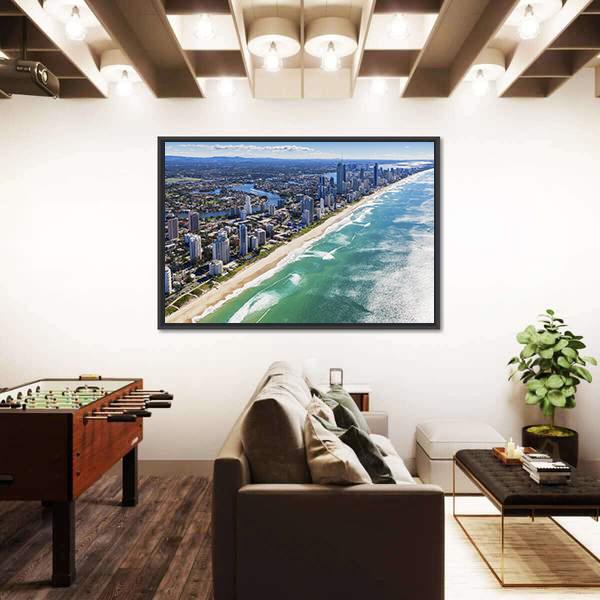 View Of Gold Coast In Queensland Canvas Wall Art-3 Horizontal-Gallery Wrap-25" x 16"-Tiaracle