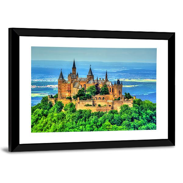 View Of Hohenzollern Castle Canvas Wall Art-5 Horizontal-Gallery Wrap-22" x 12"-Tiaracle