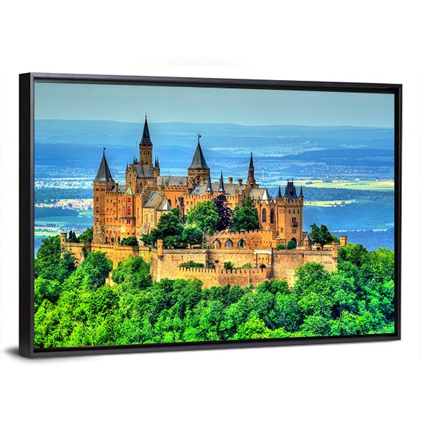 View Of Hohenzollern Castle Canvas Wall Art-5 Horizontal-Gallery Wrap-22" x 12"-Tiaracle