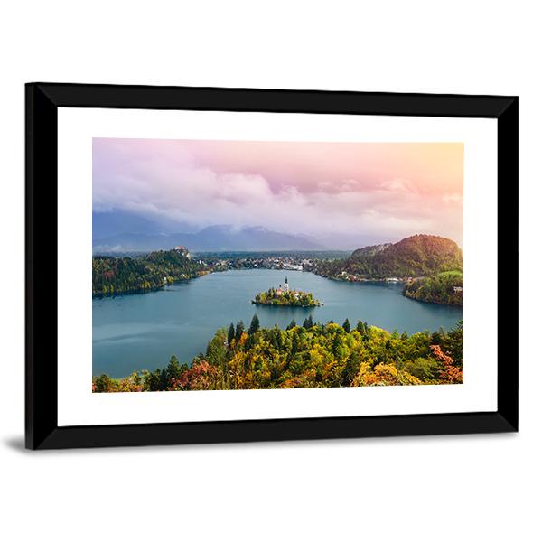 View Of Lake Bled In Slovenia Canvas Wall Art-5 Horizontal-Gallery Wrap-22" x 12"-Tiaracle