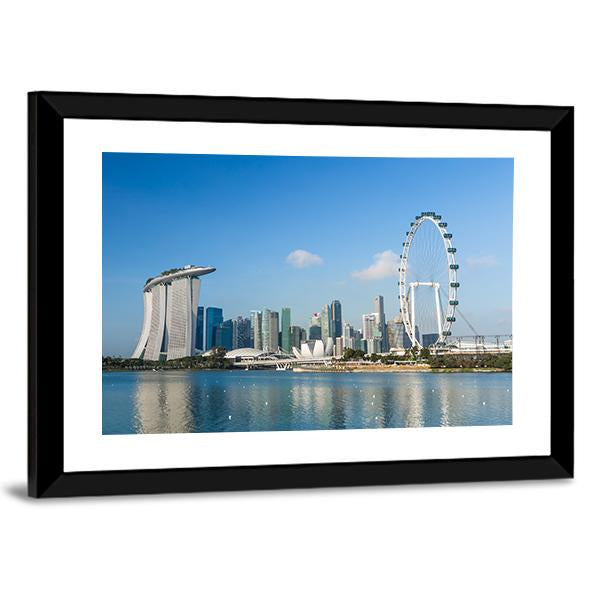 View Of Marina Bay Canvas Wall Art-5 Horizontal-Gallery Wrap-22" x 12"-Tiaracle
