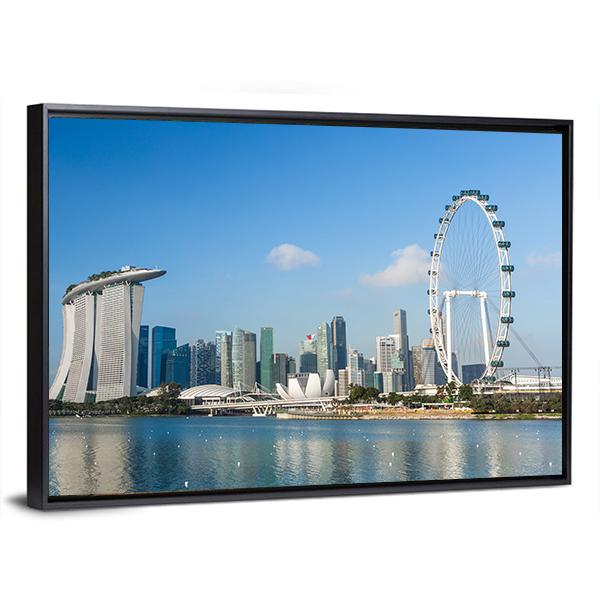 View Of Marina Bay Canvas Wall Art-5 Horizontal-Gallery Wrap-22" x 12"-Tiaracle