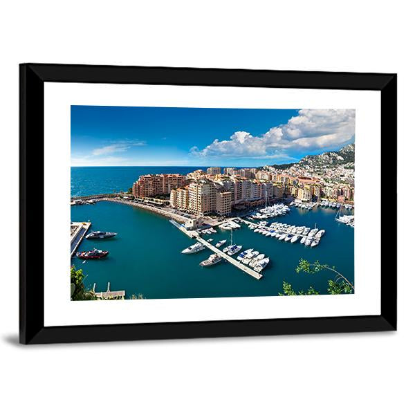 View Of Monte Carlo Harbour In Monaco Canvas Wall Art-5 Horizontal-Gallery Wrap-22" x 12"-Tiaracle