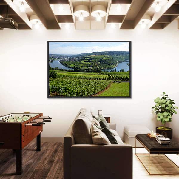 View Of Mosell Valley Canvas Wall Art-5 Horizontal-Gallery Wrap-22" x 12"-Tiaracle