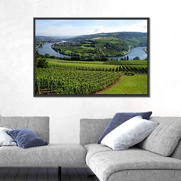 View Of Mosell Valley Canvas Wall Art-5 Horizontal-Gallery Wrap-22" x 12"-Tiaracle