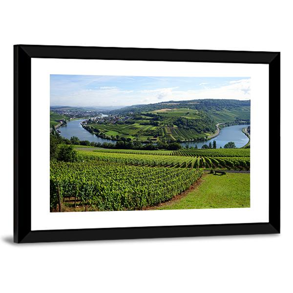 View Of Mosell Valley Canvas Wall Art-5 Horizontal-Gallery Wrap-22" x 12"-Tiaracle