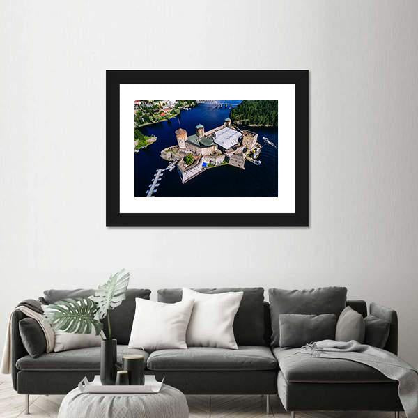 View Of Olavinlinna Medieval Castle Canvas Wall Art-5 Horizontal-Gallery Wrap-22" x 12"-Tiaracle