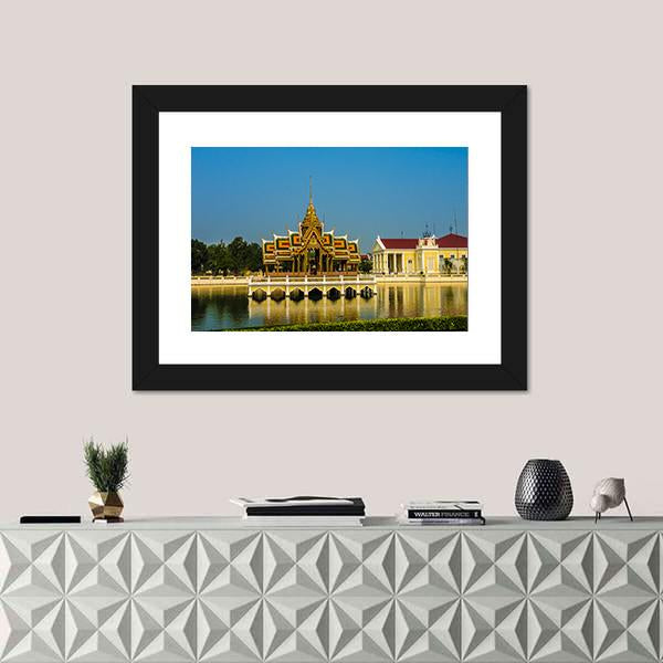 View Of Royal Summer Palace Bang Pa In In Thailand Canvas Wall Art-1 Piece-Framed Print-30" x 20"-Tiaracle
