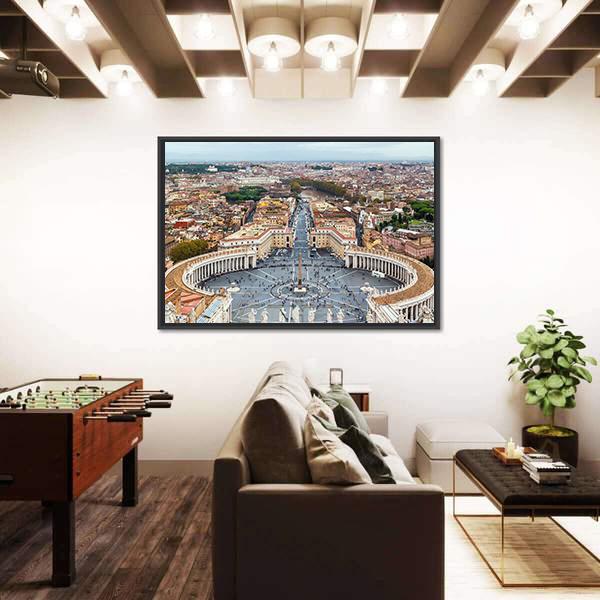 View Of St Peter Square In Rome Canvas Wall Art-5 Horizontal-Gallery Wrap-22" x 12"-Tiaracle