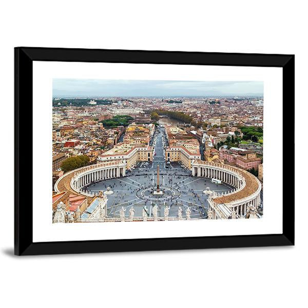 View Of St Peter Square In Rome Canvas Wall Art-5 Horizontal-Gallery Wrap-22" x 12"-Tiaracle