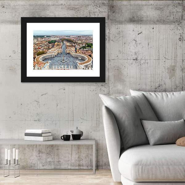 View Of St Peter Square In Rome Canvas Wall Art-5 Horizontal-Gallery Wrap-22" x 12"-Tiaracle