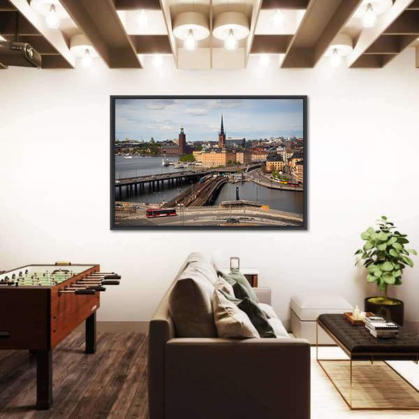 View Of Stockholm Canvas Wall Art-5 Horizontal-Gallery Wrap-22" x 12"-Tiaracle