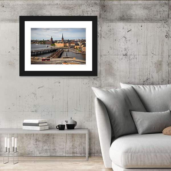 View Of Stockholm Canvas Wall Art-5 Horizontal-Gallery Wrap-22" x 12"-Tiaracle