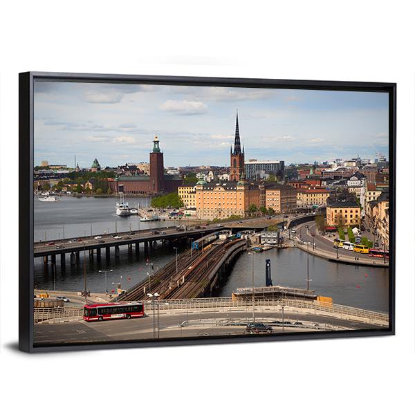 View Of Stockholm Canvas Wall Art-5 Horizontal-Gallery Wrap-22" x 12"-Tiaracle