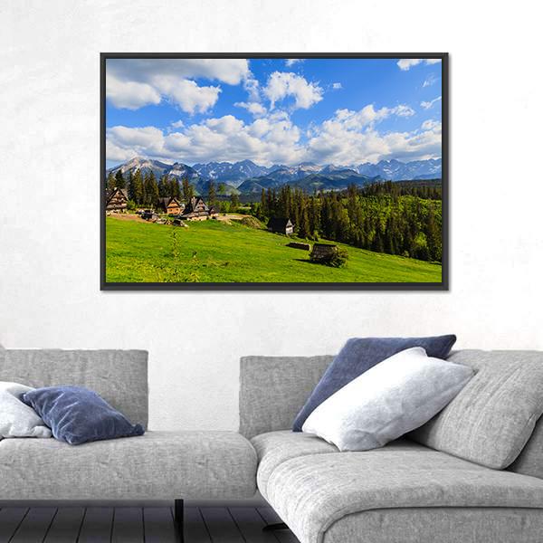 View Of Tatra Mountains In Spring Canvas Wall Art-3 Horizontal-Gallery Wrap-25" x 16"-Tiaracle