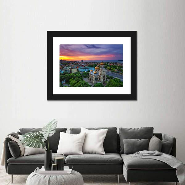 View Of The Cathedral Of Assumption In Varna Canvas Wall Art-5 Horizontal-Gallery Wrap-22" x 12"-Tiaracle