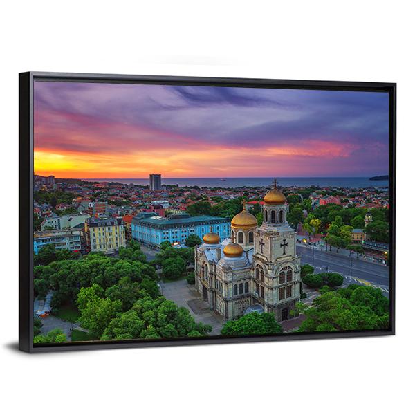 View Of The Cathedral Of Assumption In Varna Canvas Wall Art-5 Horizontal-Gallery Wrap-22" x 12"-Tiaracle