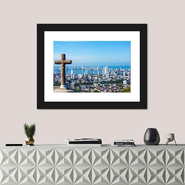 View Of The Modern Part Of Cartagena Canvas Wall Art-1 Piece-Framed Print-20" x 16"-Tiaracle
