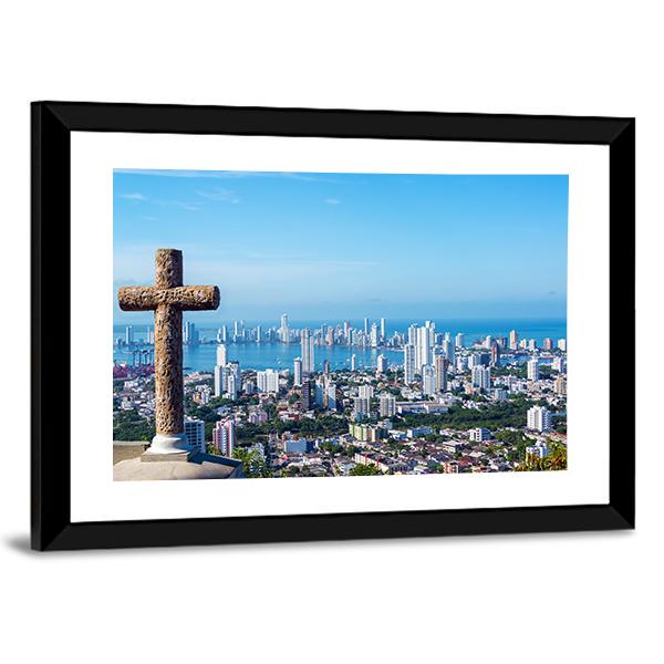 View Of The Modern Part Of Cartagena Canvas Wall Art-3 Horizontal-Gallery Wrap-25" x 16"-Tiaracle