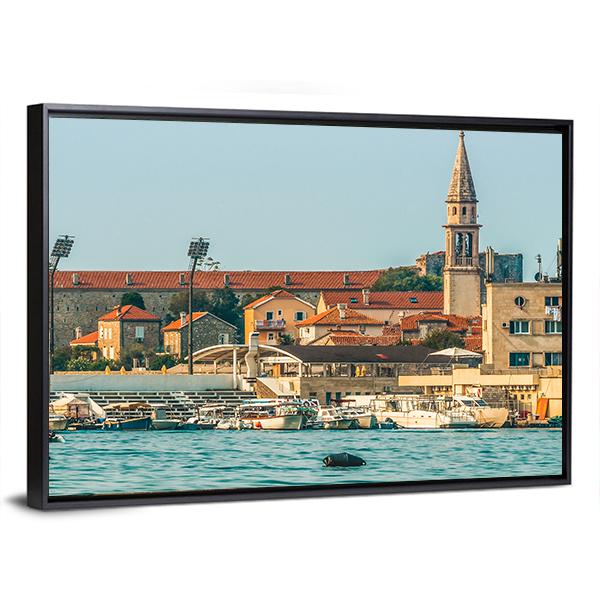View Of The Old Town From The Side Of Budva Canvas Wall Art-3 Horizontal-Gallery Wrap-25" x 16"-Tiaracle