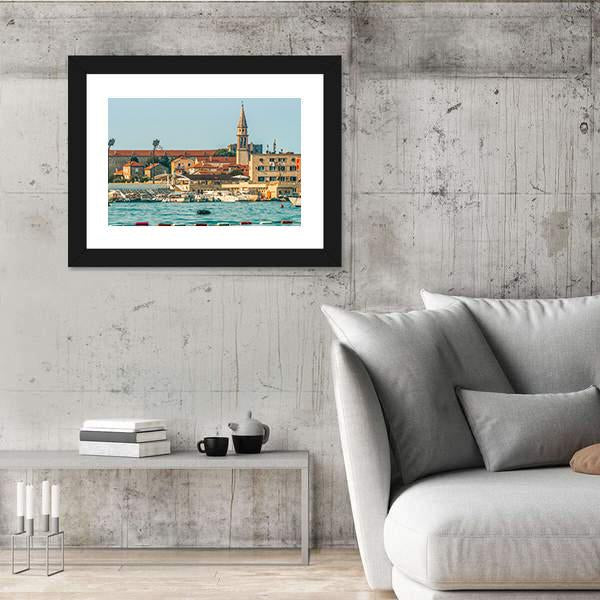 View Of The Old Town From The Side Of Budva Canvas Wall Art-3 Horizontal-Gallery Wrap-25" x 16"-Tiaracle