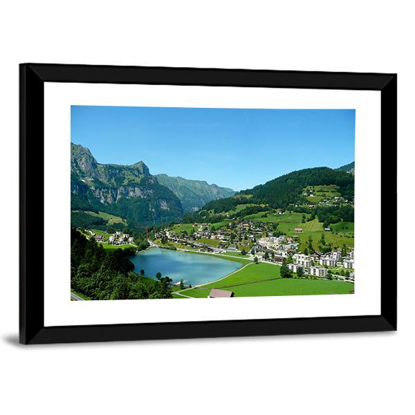 View over Engelberg Switzerland Canvas Wall Art-5 Horizontal-Gallery Wrap-22" x 12"-Tiaracle