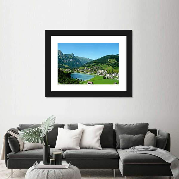View over Engelberg Switzerland Canvas Wall Art-5 Horizontal-Gallery Wrap-22" x 12"-Tiaracle