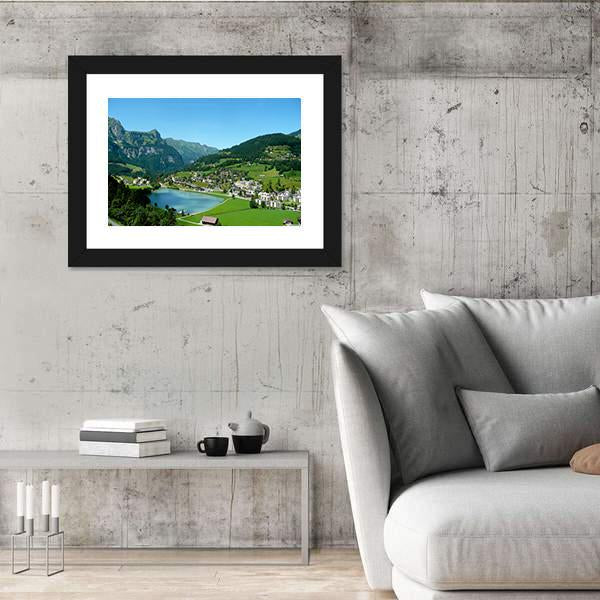View over Engelberg Switzerland Canvas Wall Art-5 Horizontal-Gallery Wrap-22" x 12"-Tiaracle