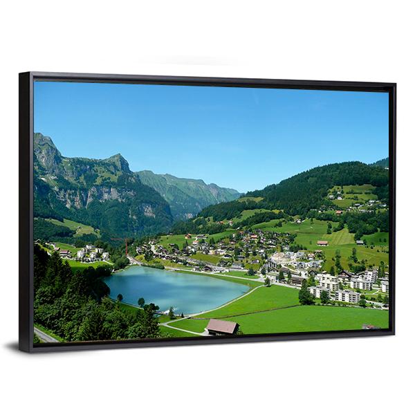 View over Engelberg Switzerland Canvas Wall Art-5 Horizontal-Gallery Wrap-22" x 12"-Tiaracle