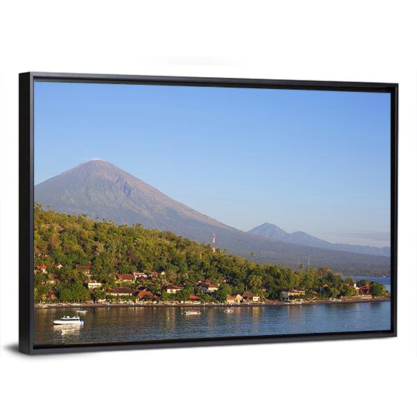 Village With Lake Canvas Wall Art-3 Horizontal-Gallery Wrap-25" x 16"-Tiaracle