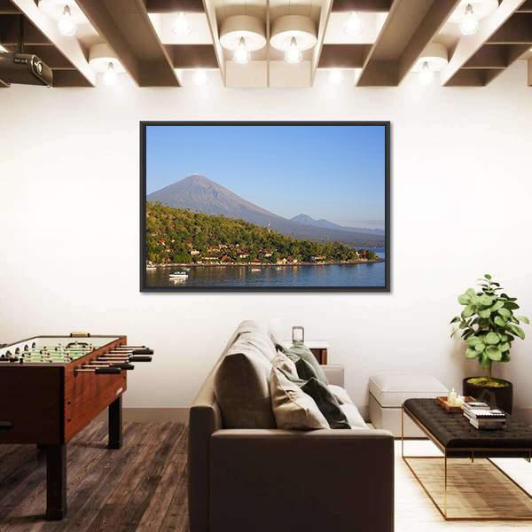 Village With Lake Canvas Wall Art-3 Horizontal-Gallery Wrap-25" x 16"-Tiaracle