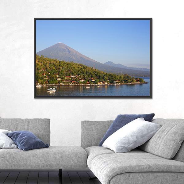 Village With Lake Canvas Wall Art-3 Horizontal-Gallery Wrap-25" x 16"-Tiaracle