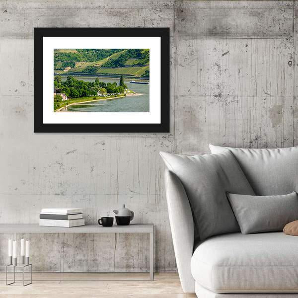 Vineyards At Rhine Valley Canvas Wall Art-3 Horizontal-Gallery Wrap-25" x 16"-Tiaracle